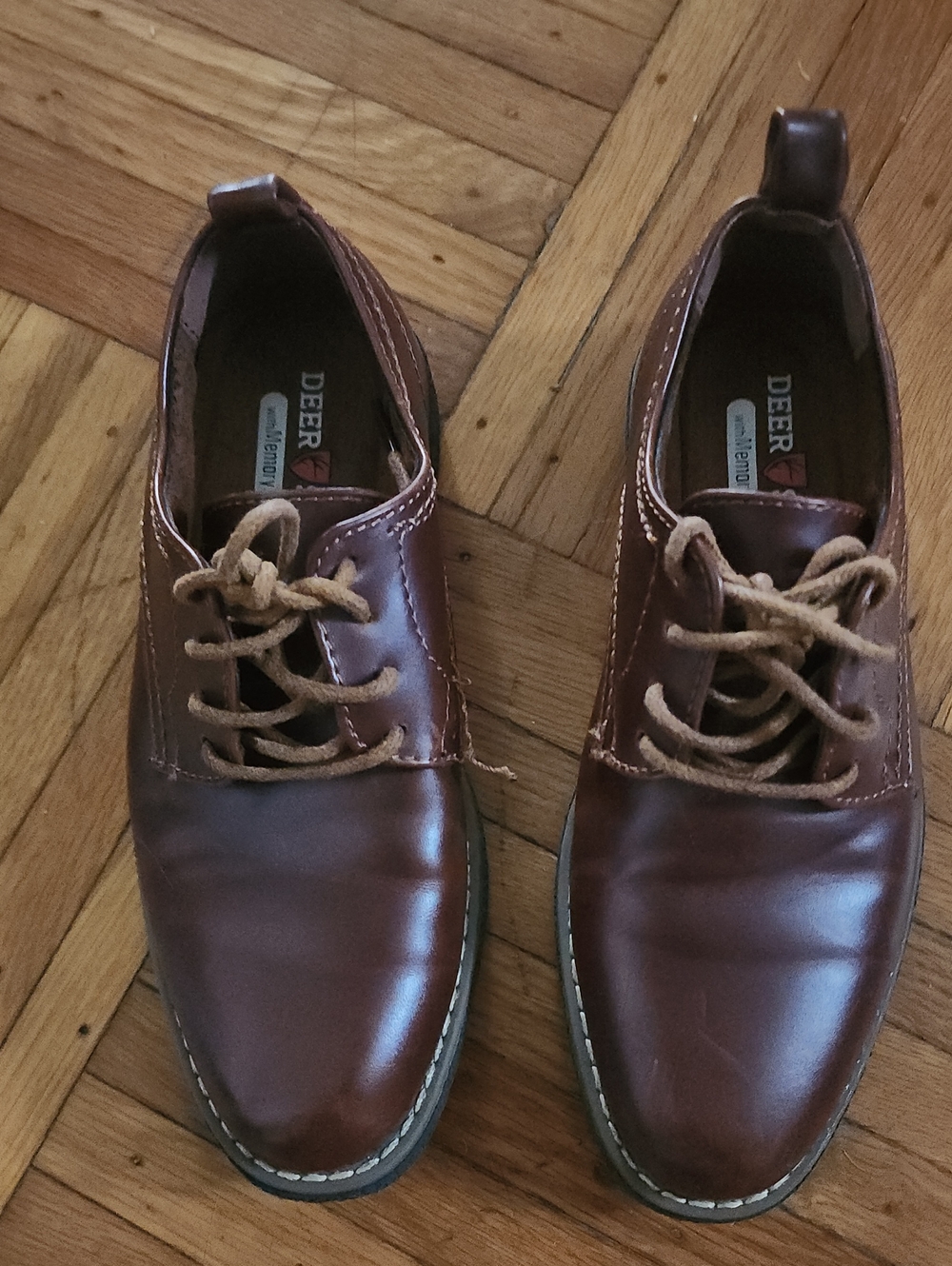 Deer Stags Brown Leather Lace-Up Oxfords